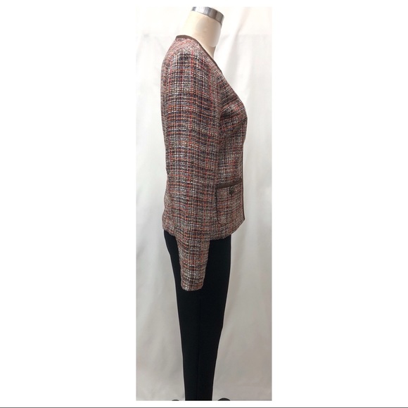 Chico's Elegant Boucle Cocoa Bean Tweed Jacket - Picture 7 of 16